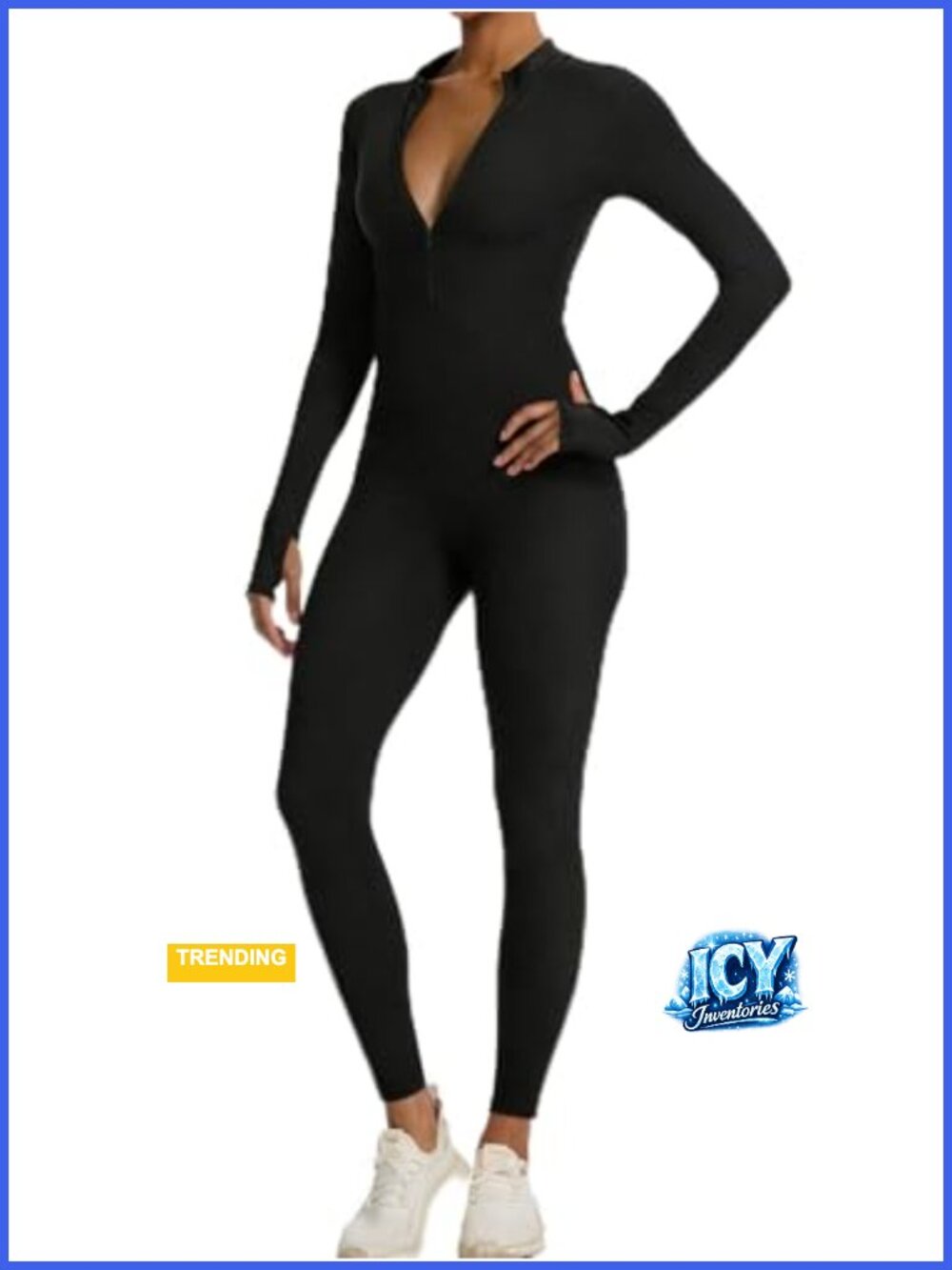 Long Sleeve Zip Up One Piece Jumpsuit Bodycon Romper Activewear